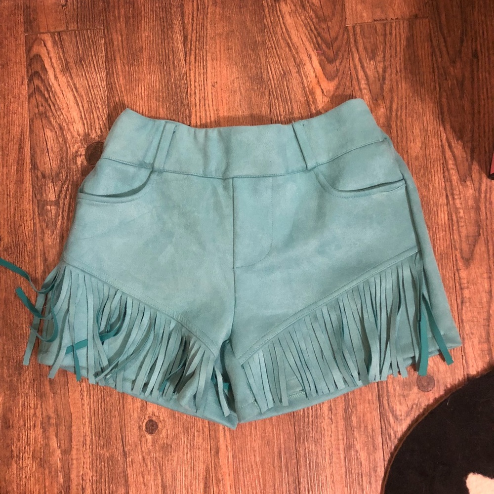Crazy train fringe shorts